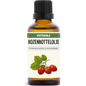 Puturals Rozenbottelolie 100% Biologisch - 50ml - Koudgeperst en Puur - Rosehip Oil voor Haar en Huid