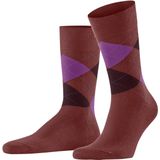 FALKE - Sensitive Argyle - Katoen Sokken - Rood - Comfort Tailleband