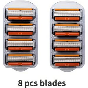 6-Laags Veiligheidsscheermes Navullingen – Roestvrijstalen Mesjes voor Mannen – Geschikt voor Gevoelige Huid en Alle Huidtypen – Compatibel met Fusion 5 Houder