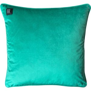Warmpi® Draadloos Warmtekussen incl. Warmpi® Powerbank (10.000mah) - Fluweel Groen - Elektrisch verwarmd sierkussen met geïntegreerde kabel van 3m voor opwarming via stopcontact of USB Poort - 3 standen - Kussen 45x45 cm - Zachte Velvet stof