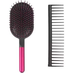 Loha-party®Supersonische Kam En Paddle Borstel Styling Set Fuchsia/nikkel-air bag comb-massage hairborst-Natte Krullende Detangle Borstel-Roos-Dyson vrouw