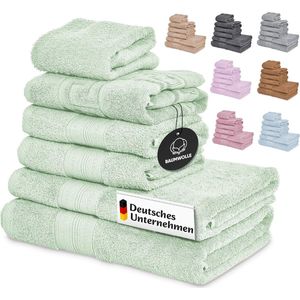 Handdoekenset, 2 x grote handdoek + 2 x handdoek + badmat + haartulband [100% katoen] absorberend, kleurecht, sneldrogend, kleurkeuze