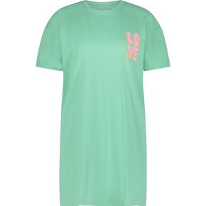 Hunkemöller Dames Nachtmode Nachthemd ronde hals - Groen - maat M/L