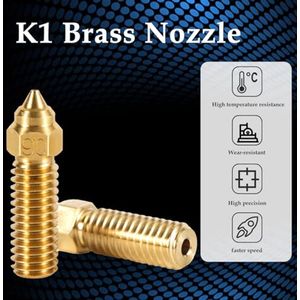 15-delige koperen spuitmondset, K1-spuitmondset voor Creality 3D-printer Spuitmondset Printeronderdelen en accessoires voor K1, K1 Max
