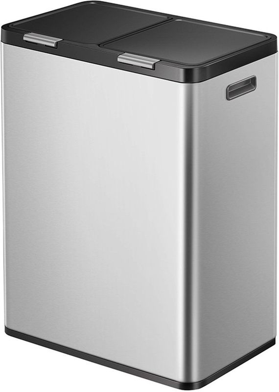 EKO - Essential Touch Recycler 2 - Afvalemmer - Mat RVS en Kunststof - 30+30 liter