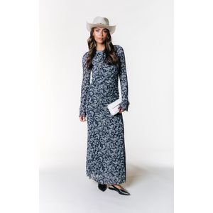 Colourful Rebel - Paisley Mesh Maxi Jurk - Blauw - Dames