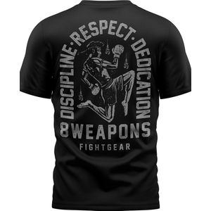 8 WEAPONS Muay Thai T-Shirt Tombstone Zwart Grijs - XXL