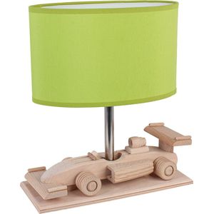 Bureaulamp - Sportwagen - Racewagen - Kinderbedlamp - Creatief - Hout