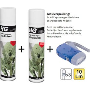 HG spray tegen bladluizen - 2 stuks - Gratis Knijpkat - Gratis Zaklamp