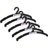 Plasticforte - Kledinghangers - Zwart - 25x - Kunststof - 42 x 18 cm