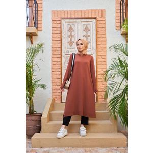 Tuniek jurk lang | Bruin