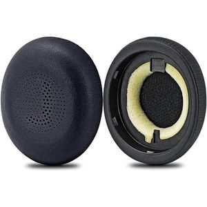 Allecto Plus - Zachte Eiwitleer Oorkussens voor Hoofdtelefoon, Zwart, Compatibel met Jabra Evolve2 65 en Elite 45h