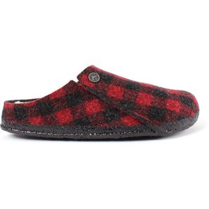 Birkenstock Zermatt Plaid sloffen narrow rood zwart uni (s) (1017544)