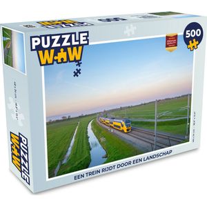 Puzzel Een trein rijdt door een landschap - Legpuzzel - Puzzel 500 stukjes