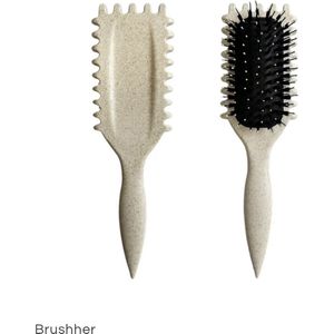 Brushher® Curl Define Borstel – Anti-pluis Krullenborstel – Voor 2A t/m 4C Haar – Zonder Trekken – Styling Brush voor Curly Hair