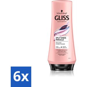 6 x Gliss - Hair Repair - Conditioner Split Hair Miracle tegen Gespleten Haarpunten - 200 ml - Haar Conditioner - Gespleten Haarpunten - Haar Herstel - Haarverzorging - Druivenpitolie