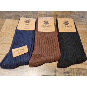 3 Paar - Alpaca Wollen Sokken - Maat 43-47 - Vrijetijdsokken - Wintersokken - Werksokken