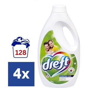 Dreft Regular Vloeibaar wasmiddel Everyday Care - 4 x 1,76 l (128 Wasbeurten)