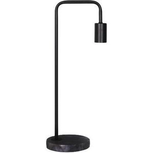 Marmeren Tafellamp - Metaal - E27 Fitting - 15x28cm - Zwart