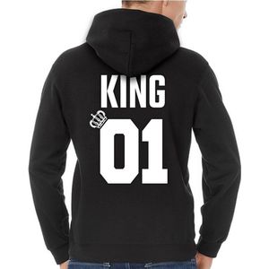 King 01 / Queen 01 hoodie (King - Maat 3XL) | Koppel Cadeau | Valentijn Cadeautje voor hem & haar