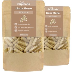Lions Mane Capsules 100% Puur - 120 Capsules - 450 mg per Capsule - Gemaakt van Puur Lion's Mane Paddenstoelen (Pruikzwam) - Lions Mane is Vegan en Vrij van Toevoegingen