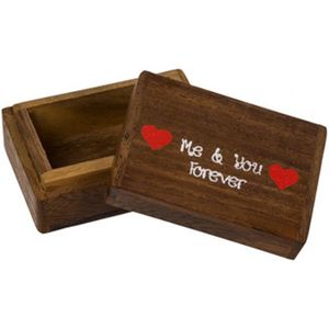 Sieradendoosje hout - Me and you forever - ringendoosje - Valentijn - aanzoek - huwelijk - volwassen - kind - meisje - bruiloft - ringdoosje – deksel