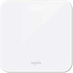 EUROPAPA® Digital Bathroom Scale Scale Bright LED Display Step-on 180 kg Weight and BMI Personal Scales White