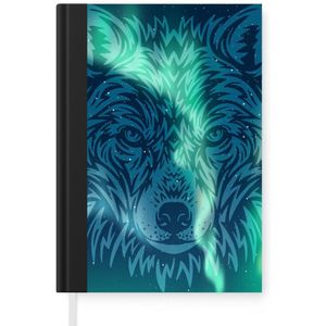 Notitieboek - Schrijfboek - Aurora - Wolf - Dier - Notitieboekje klein - A5 formaat - Schrijfblok