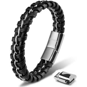 SERASAR Armband voor Heren [Joy] - Zilver 17cm - Magnetische Roestvrijstalen Sluiting