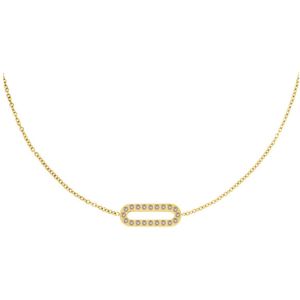 ketting dames | zilveren dames ketting | choker ketting met hanger | Zirkonia hanger | 925 zilver | gold plated | Bar ketting | cadeau voor vrouw | schoencadeautje sinterklaas | kerstcadeau voor vrouw