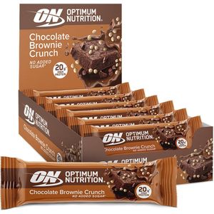 Optimum Nutrition Protein Crunch Bars - Crunchy Chocolate Brownie Proteine Repen - Vegetarisch - 10 Eiwitrepen (650 gram)