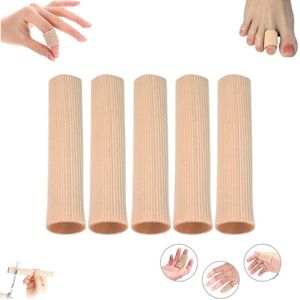 5 stuks - Teenbeschermers van vezelgel - Teen- en vingerbeschermers - Likdoornbeschermers voor anti-slijtage - Overtrekken voor hoge hakken - Teenbeschermers - Klikbare teenbeschermers - Gemaakt van elastische stof - Met siliconen voering