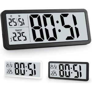 Digitale-Wandklok-Op-Batterijen-Grote-Cijfers-Temperatuur-12/24-Uur-Bureauklok-Muurklok-Slaapkamer-Kantoor-School