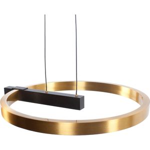 Eettafellamp rond bloomlux | 1 lichts | goud/zwart | kunststof / metaal | in hoogte verstelbaar tot 120 cm | Ø 40 cm | eetkamer / eettafel lamp | modern / sfeervol / chique design