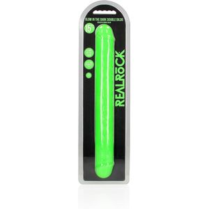 REALROCK - 15 inch - double dong - ribbels - glow in the dark - groen