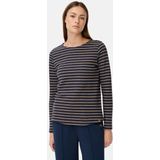 camel active - Longsleeve T-shirt - Blauw gestreept - Biologische Katoen