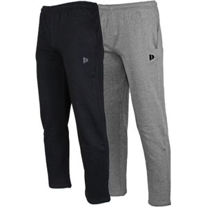 2-Pack Donnay Joggingbroek rechte pijp - Sportbroek - Heren - Maat XXL - Black/Silver-marl