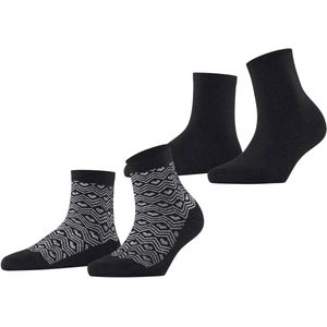 Esprit Heart Pattern 2-Pack gedessineerd katoen multipack sokken dames veelkleurig - maat 35-38