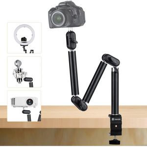 overhead-statiefcamera met bureaubevestiging 360 ° flexibele scharnierende arm met 3/8''-schroef en 3/8'' tot 1/4''-schroef voor DSLR-camera's en Projectorringlicht (M)