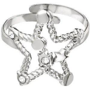 Stainless steel ring zircon star - Yehwang - Ring - One size - Zilver