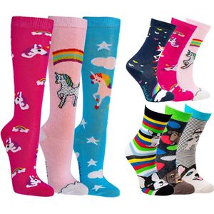 Kindersokken | Dieren sokken | Maat: 19-22 | 9 paar | Diverse kleuren