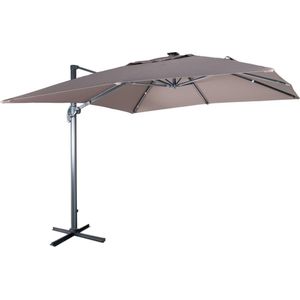 sweeek - 3x3m led parasol op zonne-energie, luce, topmodel met geïntegreerd licht en hoes
