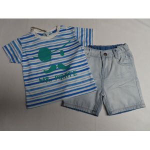 Ensemble - Jongens - T shirt piraat + jeans short - 18 maand 86