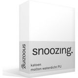 Snoozing Molton - Waterdicht PU - Hoeslaken - Lits-jumeaux - 200x200 cm - Wit