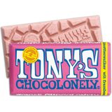 Tony's Chocolonely Witte Chocolade Reep Framboos Knettersuiker - 180 gram