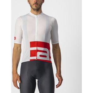 Castelli Fietsshirt Korte Mouwen Heren Wit Rood - DOWNTOWN JERSEY WHITE RED-M