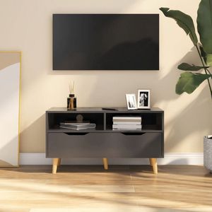 vidaXL TV-meubel Stereokast - 90 x 40 x 48.5 cm - Grijs - Spaanplaat - Kast
