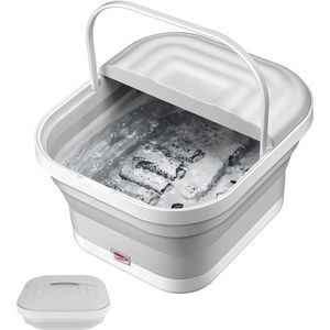 Voetenbad met massage-voetbad-Verwarming met constante temperatuur - acht massagerollen - trillingen en rood licht - voor voetbaden - stressverlichting - met bubbelfunctie - 37x14CM