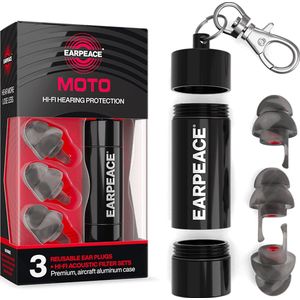 EarPeace - Motor Oordoppen - Zwart - Gehoorbescherming voor Motorrijden en Motorsport