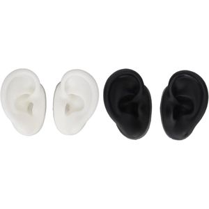 JHubers Goods - Siliconen Oormodellen Set | Flexibele Modellen voor Oorgaatjes | Oorbel-Sieraden Accessoires | Acupunctuur Leerhulpmiddel | Zwart en Grijs | Set van 2 Paar